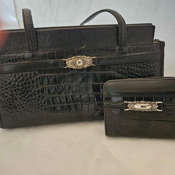 Brighton handbag with wallet. Shiny black purse - Picture 1 of 5